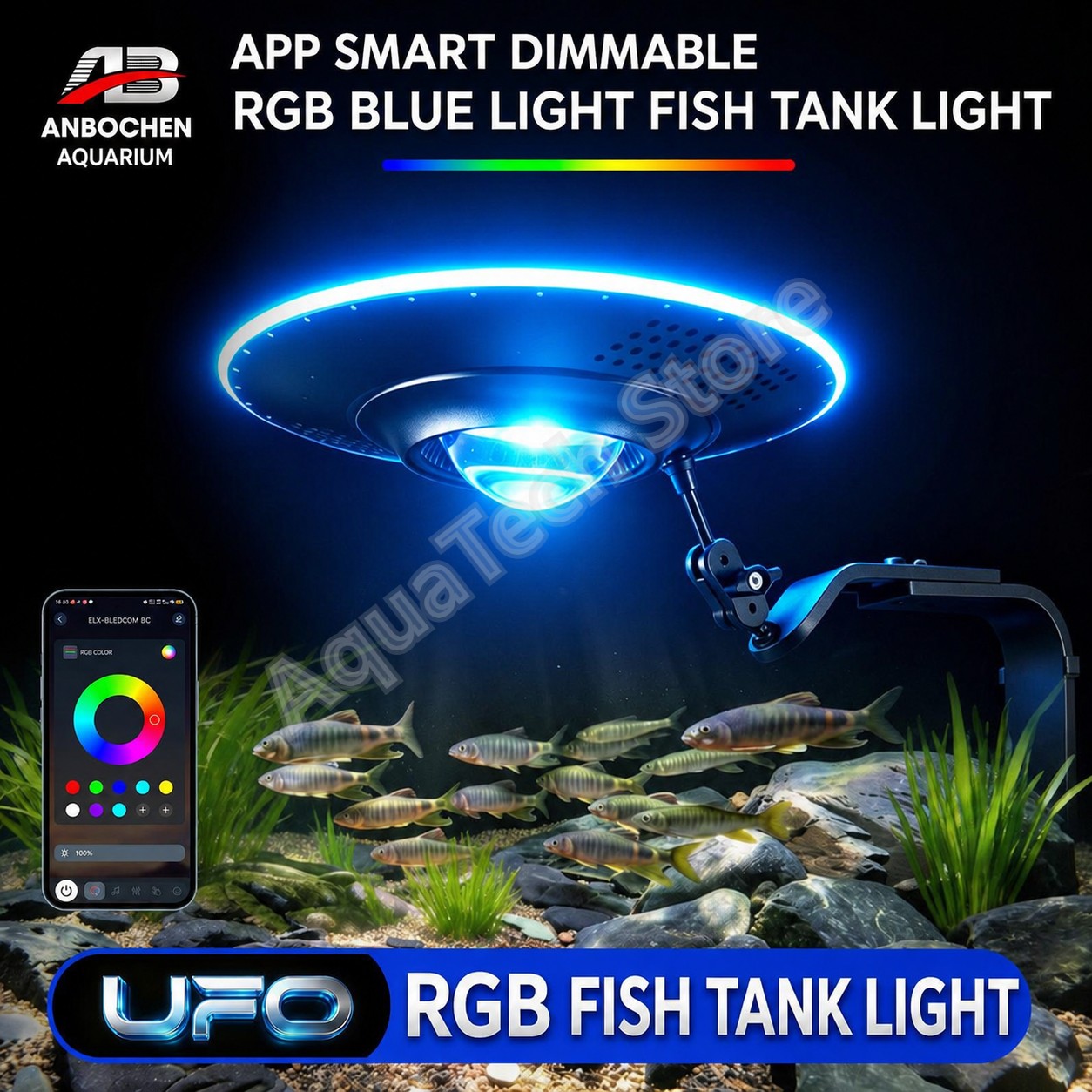 ANBOCHEN UFO RGB LED Lampu Aku - Reef Lighting ulasan dan harga